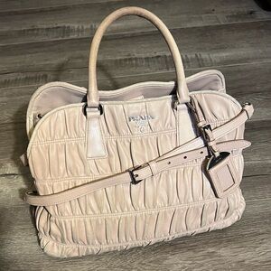 Prada Cream/ Beige/ Pink Leather Handbag